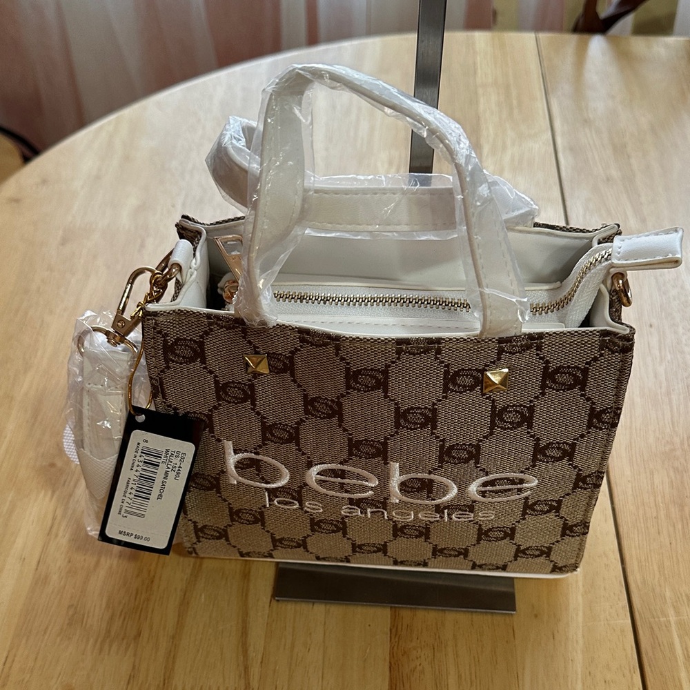 Bebe Brown Monogram Tote Bag